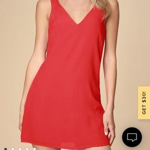 Lulu’s Red Orange Sleeveless Sheath Dress
